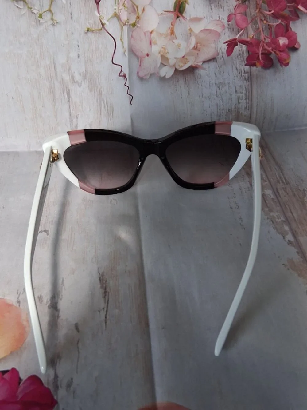 MOSCHINO white black pink Sunglasses MOS122/S 3H2JP Authentic New in case